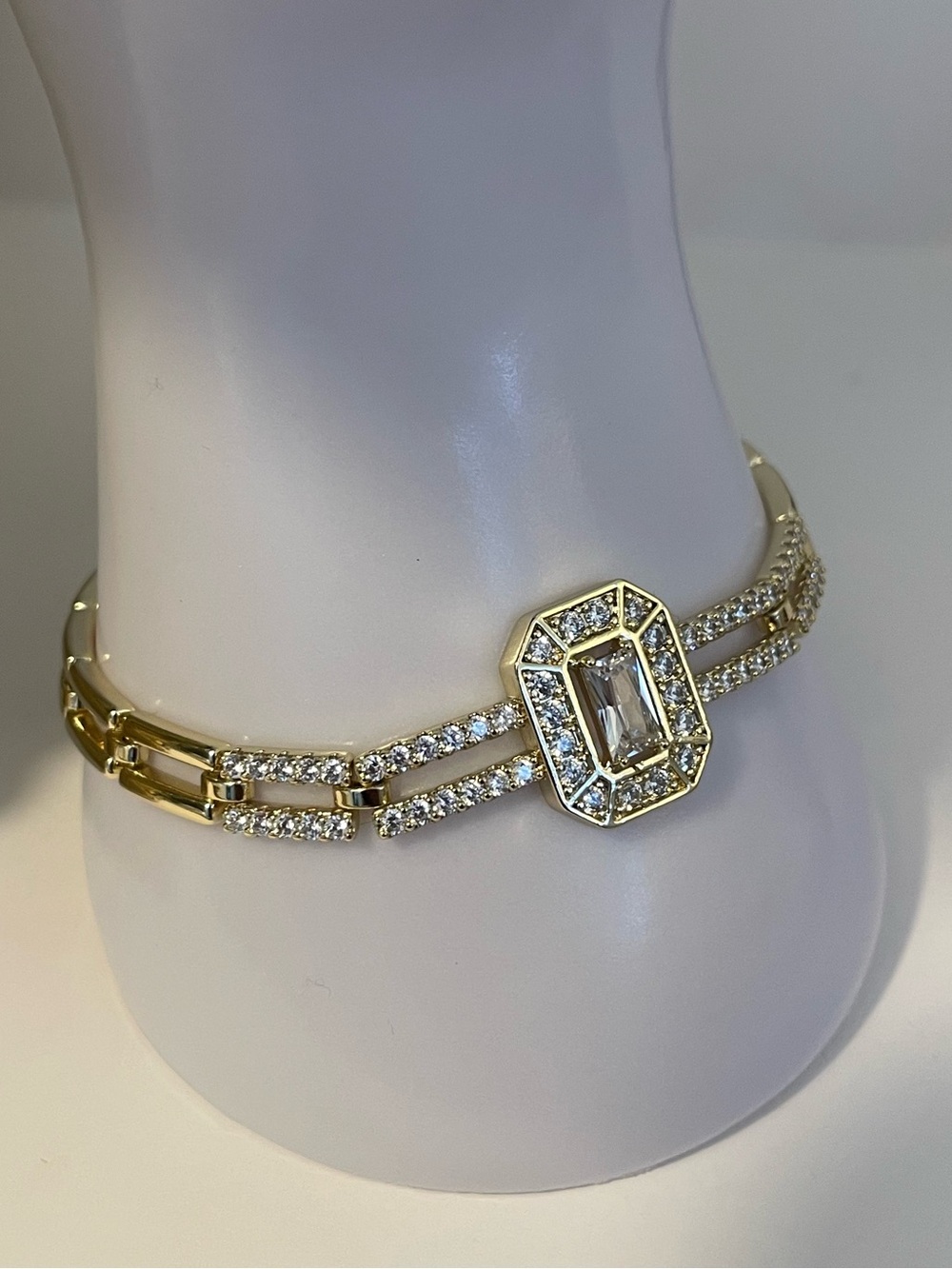 Gold Crystal Halo Bracelet - Women Jewelry